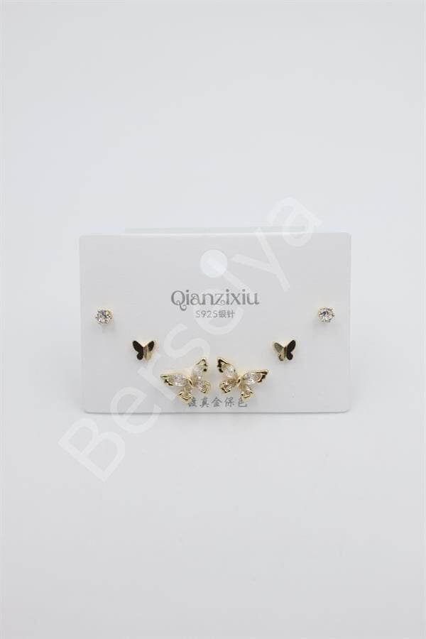 Çoklu Set Küpe - Altın