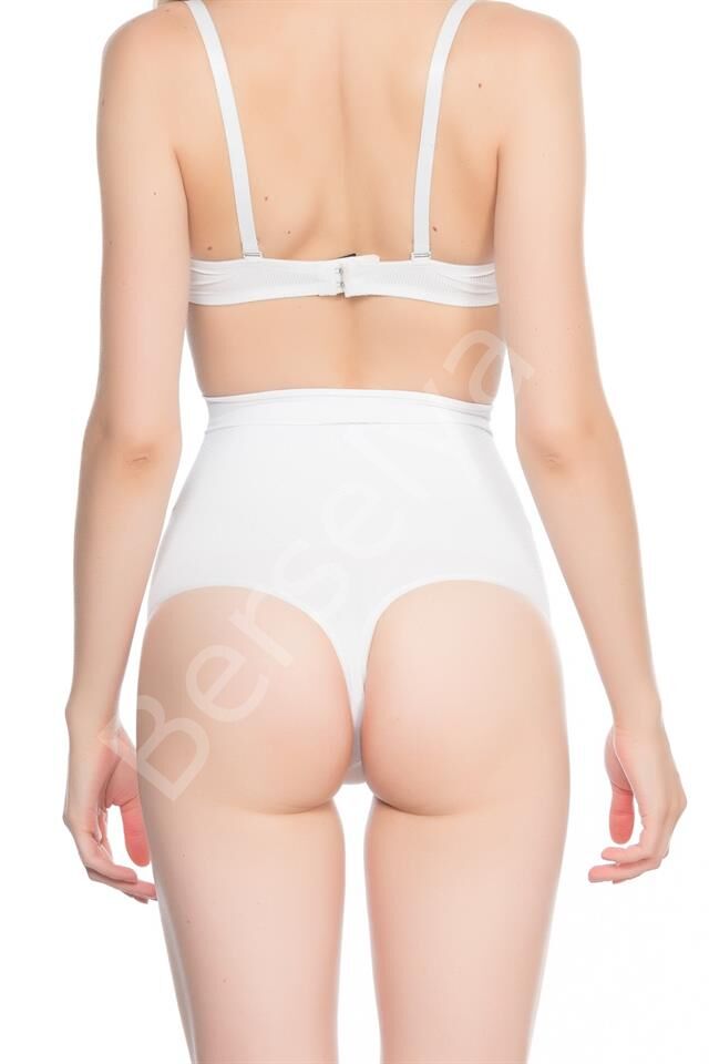 Beyaz Emay 2054 Masajlı String Korse
