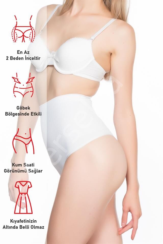 Beyaz Emay 2054 Masajlı String Korse
