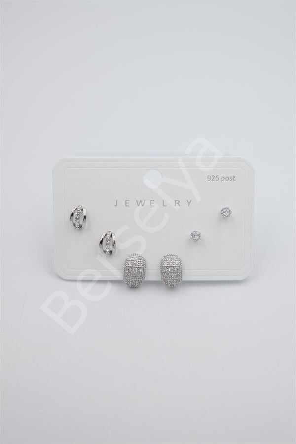 Çoklu Set Küpe - Gümüş