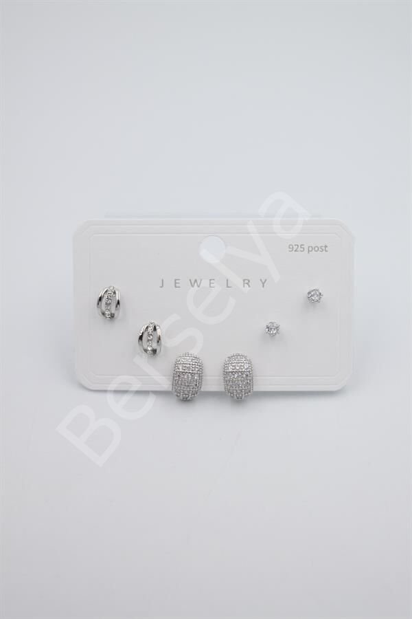 Çoklu Set Küpe - Gümüş