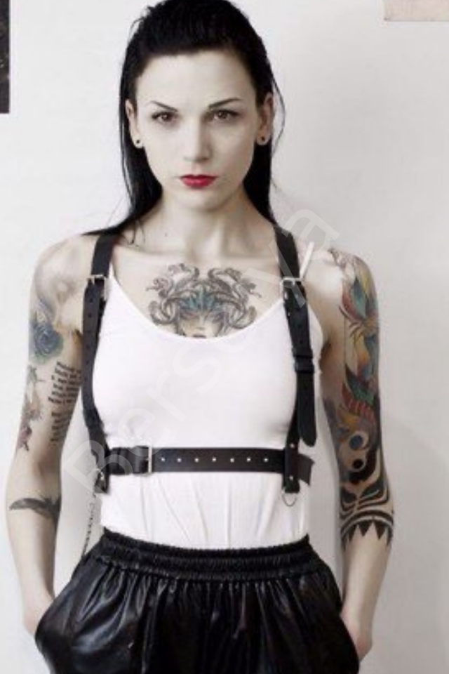 Kıyafet Elbise Üstüne Göğüs Altı Beldenbağlamalı Şık Tek Kemerli Harness Suni Deri Kemer 700999