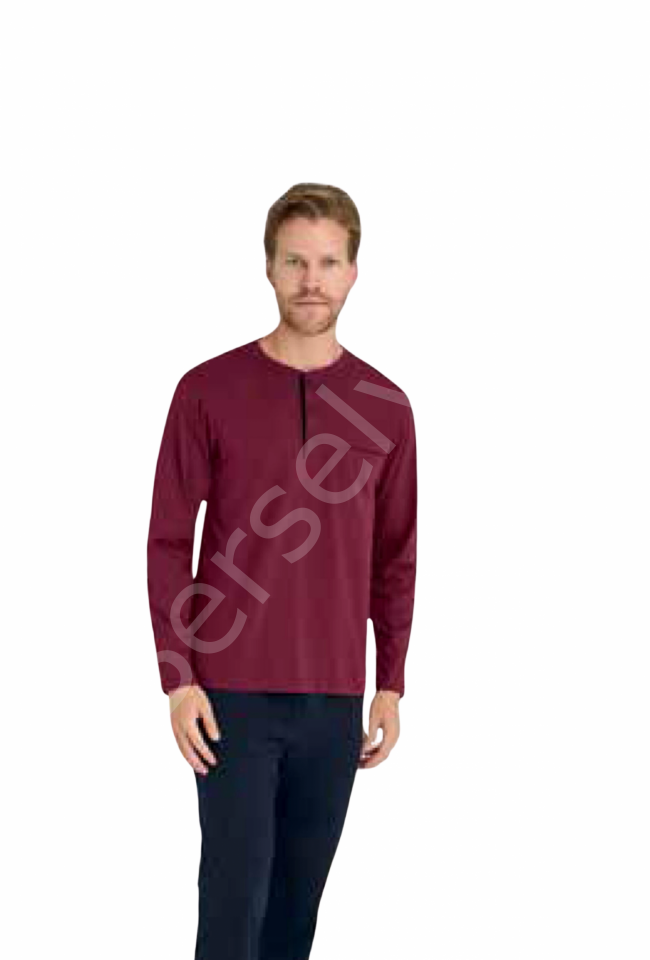 Kly Midi Yaka Erkek Uzun Kollu Kışlık Pijama 9250