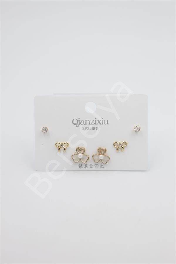 Çoklu Set Küpe - Altın