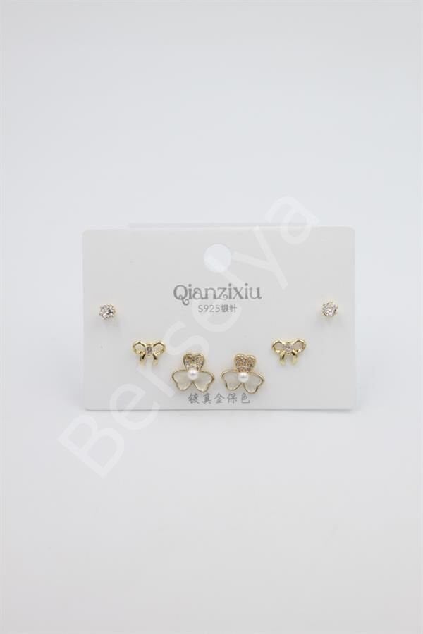 Çoklu Set Küpe - Altın