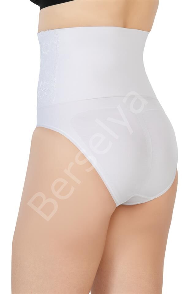 Beyaz Emay 2090 Önü Dantelli Yüksek Bel Slip Korse
