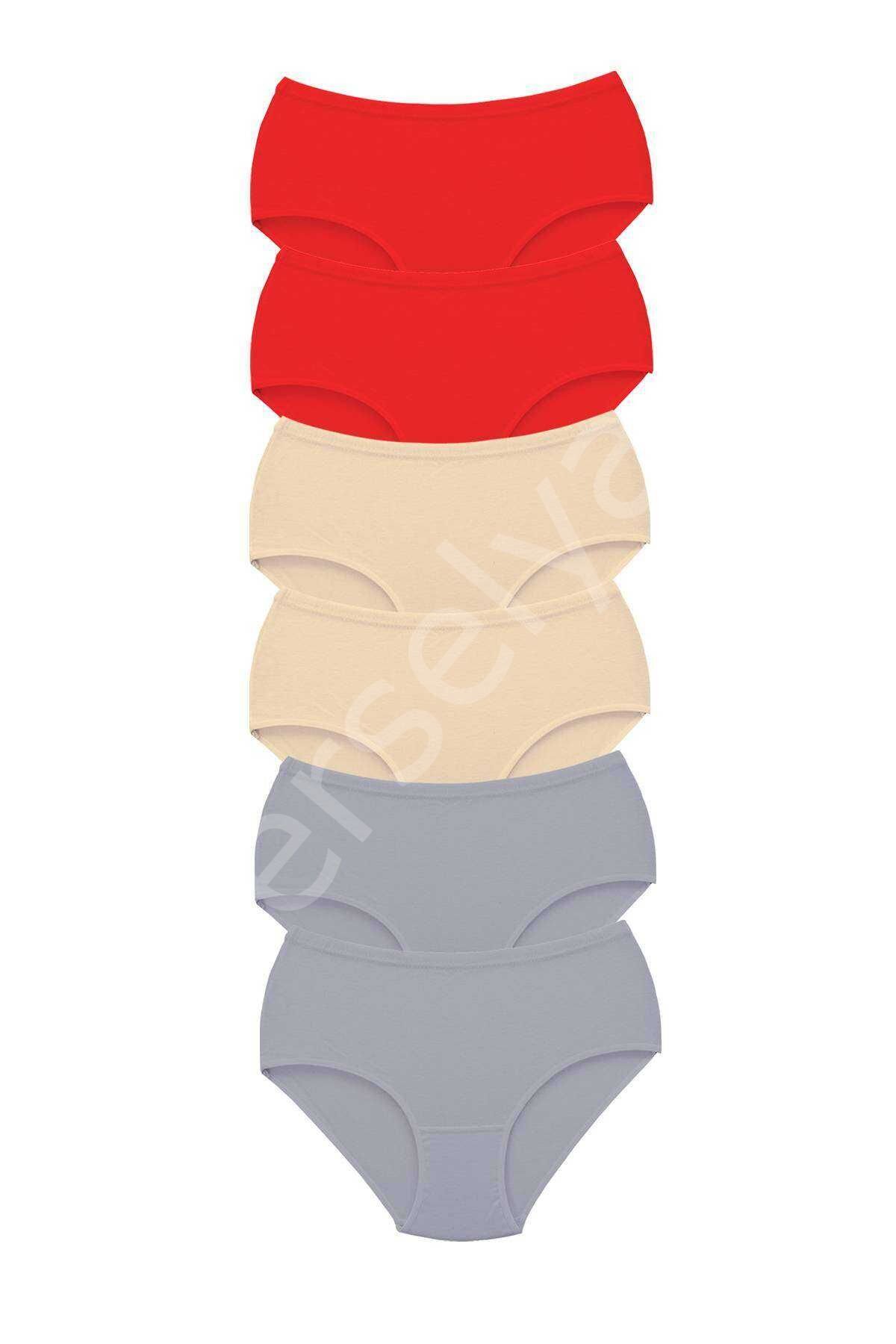 6 Adet Tutku Kadın Yüksek Bel Bato Kalın Lastik Külot S17