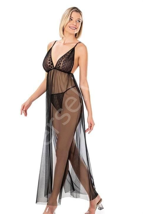 Siyah Kısa Tül Gecelik