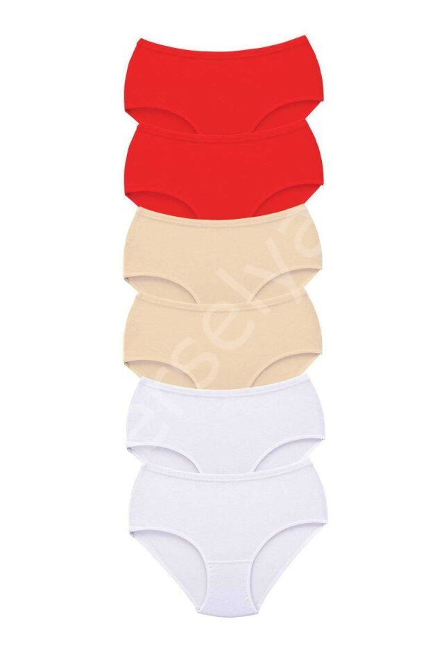 6 Adet Tutku Kadın Yüksek Bel Bato Kalın Lastik Külot S18