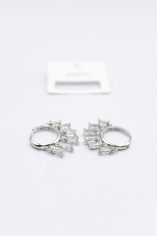 Baget Taşlı Shakira Küpe - Gümüş