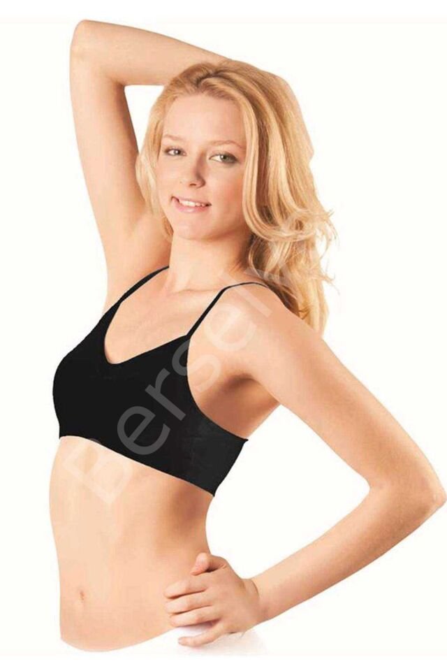 Elite Life Kadın İp Askılı Destekli Büstiyer Siyah Sütyen 770